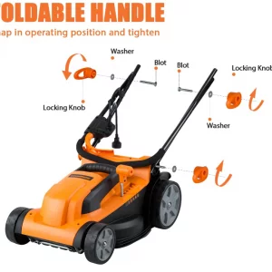 LawnMaster MEB1114K Electric Corded Lawn Mower 15-Inch 11AMP