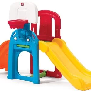 Game Sports Climber & Slide for Kids, Indoor/Outdoor Playground Set, Slide, Basketball Hoop, Climbing Wall, Easy to Assemble, for 2 – 6 Years Old