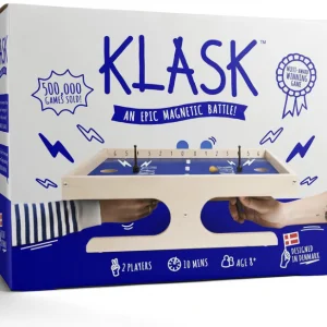 KLASK: The Magnetic Award-Winning Party Game of Skill - for Kids and Adults of All Ages That’s Half Foosball, Half Air Hockey