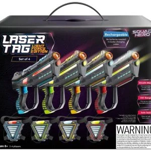 Rechargeable Laser Tag for Kids, Teens & Adults - Blasters & Vest Sensors - Fun Ideas Age 8+ Year Old Toys - 4 Set - Games for Boys & Girls
