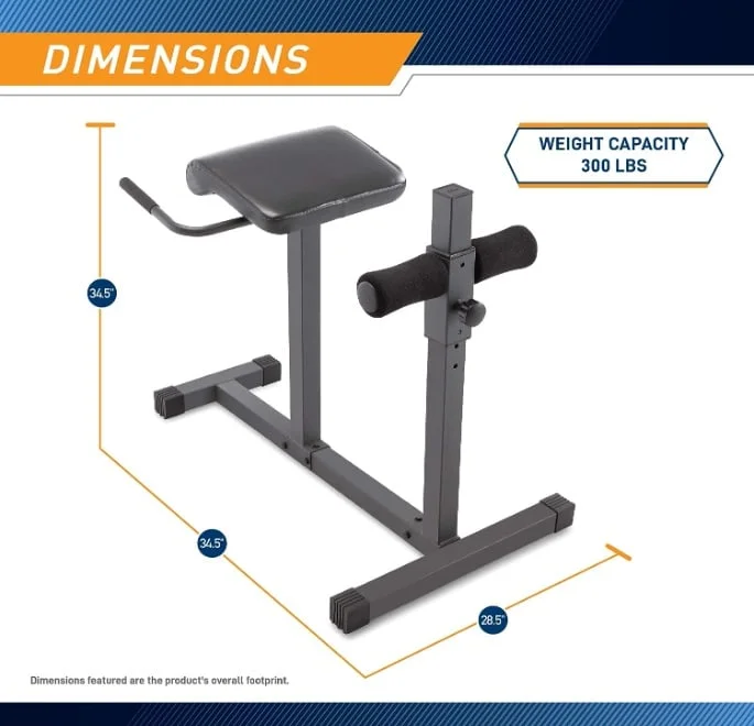 Marcy Adjustable Hyper Extension Bench Integrated Comfort and Support